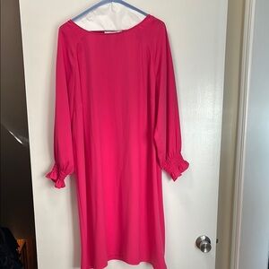 Jones Studio Vibrant Pink Long Sleeve Dress